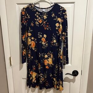 Old Navy Navy Blue Floral Dress
